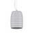 Modern Chrome Pendant Light with Ribbed Glass Shade 3D model small image 2
