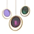 Pearlescent LED Disk Pendant Light 3D model small image 1