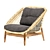 Elegant Cane Lounge Chair 3D model small image 1