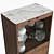 Modern Walnut Sideboard with Elegant Calacatta Marble Top 3D model small image 5