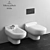Strada Wall-Mounted Toilet & Bidet: Villeroy & Boch 3D model small image 1