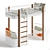 Wood Original Loft Bed: Stylish Baby Bed by Oliver Furniture 3D model small image 1