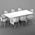 Modern Baron Sea Foam Dining Set 3D model small image 4