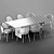 Modern Baron Sea Foam Dining Set 3D model small image 6