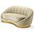 Luxurious Shelly Velvet Chaise - Meridian's Finest 3D model small image 4