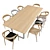 Modern 8-Piece Dining Set 3D model small image 2