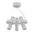 Elegant Black Gold Pendant 3D model small image 2