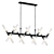Modern Black Chrome Chandelier 3D model small image 1