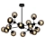 Modern Black Loft Chandelier 3D model small image 1