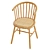 Natural Ash Wood Chair with Handwoven Rattan Seat 3D model small image 4