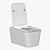 Sleek Hanging Toilet with Quick-Release Seat 3D model small image 1