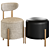 Elegant Melange Vanity Stool by Kelly Wearstler 3D model small image 1