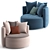 Elegant Fendi Loulou Armchair 3D model small image 1