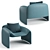 Sleek and Sophisticated: Poliform Le Club Armchair 3D model small image 2