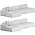 Contemporary 3-Seater Sofa by Muuto 3D model small image 3