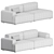 Muuto Connect 2 Seater Sofa 3D model small image 3