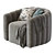 Fitz Velvet Swivel Chair 3D model small image 1