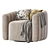 Fitz Velvet Swivel Chair 3D model small image 5
