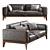 Elegant Leather Sofa by Porada 3D model small image 3