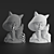 Whimsical Girl and Fox Sculpture 3D model small image 7