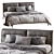 Luxury Adda Leather Bed by Flexform 3D model small image 3