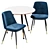 Modern Dining Set: Melissa Chair & Messi Table 3D model small image 3