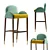 Elegant Bar Chair MILLER 3D model small image 1