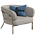 Modern Millimeter Armchair 3D model small image 1