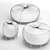 Velvet Round Metal Base Pouf Set 3D model small image 6