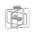 Contemporary Glass Flush Light 3D model small image 2