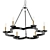 Industrial Iron Ring Chandelier 3D model small image 1