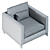 Modern Reversi Leather Armchair 3D model small image 5