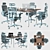 Sleek Conference Table Set 3D model small image 1