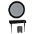 Cloud Vanity Set: Dressing Table, Mirror & Pouf 3D model small image 1