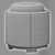 Safavieh Chelsea Leather Ottoman 3D model small image 4