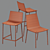 Sleek Clear Acrylic Chair & Stool 3D model small image 2