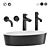 Omnires Siena Washbasin Set 3D model small image 1