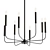 Minimalist Metal Chandelier - 8 Lights 3D model small image 1
