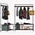 Industrial Pipeline Coat Rack 3D model small image 1