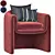 Elegant Modern Armchair 3D model small image 1