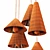 Wood Rattan Wicker Cone Lamp 3D model small image 7