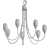 Elegant Flora 7 Arm Chandelier 3D model small image 2