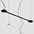 Sleek Carbon Pendant Light 3D model small image 1