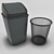 Stylish Trash Bin Set & Crumpled Paper 3D model small image 3