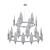 Elegant Willow 36 Chandelier 3D model small image 2