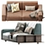 Stylish Aston Sofa: 240x103x80 cm 3D model small image 3