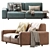 Stylish Aston Sofa: 240x103x80 cm 3D model small image 4