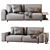 Stylish Aston Sofa: 240x103x80 cm 3D model small image 7