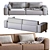 Luxury Dianne Cross Leather Sofa 3D model small image 5