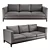 Hamburg 3-Seater Sofa: Luxurious Comfort for Your Living Room 3D model small image 1